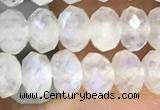 CMS1867 15.5 inches 4*6mm faceted rondelle white moonstone beads