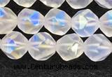 CMS1871 15.5 inches 6mm faceted nuggets AB-color white moonstone beads