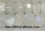 CMS1911 15.5 inches 5*8mm faceted rondelle white moonstone beads