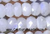 CMS1926 15.5 inches 5*8mm faceted rondelle white moonstone beads