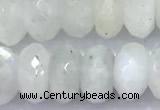 CMS2098 15 inches 6*9mm faceted rondelle white moonstone beads