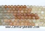 CMS2165 15 inches 6mm round rainbow moonstone beads