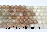 CMS2166 15 inches 8mm round rainbow moonstone beads