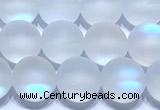 CMS2171 15 inches 6mm, 8mm, 10mm & 12mm round matte synthetic moonstone beads