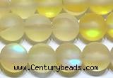 CMS2194 15 inches 6mm, 8mm, 10mm & 12mm round matte synthetic moonstone beads