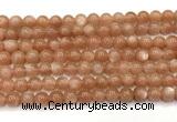 CMS2252 15 inches 8mm round orange moonstone beads wholesale