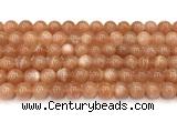 CMS2253 15 inches 10mm round orange moonstone beads wholesale