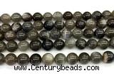 CMS2303 15 inches 10mm round black moonstone beads wholesale