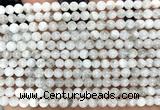 CMS2366 15 inches 4mm round white moonstone beads wholesale