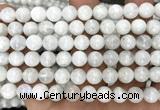 CMS2368 15 inches 8mm round white moonstone beads wholesale
