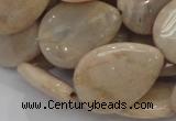 CMS30 15.5 inches 18*25mm flat teardrop moonstone gemstone beads