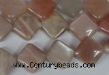 CMS530 15.5 inches 12*12mm diamond moonstone beads wholesale