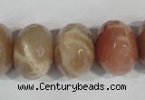 CMS568 15.5 inches 15*20mm faceted rondelle moonstone beads wholesale