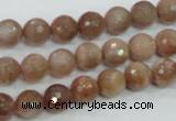 CMS59 15.5 inches 8mm faceted round moonstone gemstone beads