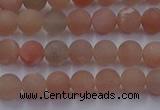 CMS610 15.5 inches 4mm round matte moonstone beads wholesale