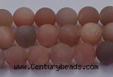 CMS612 15.5 inches 8mm round matte moonstone beads wholesale