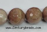 CMS65 15.5 inches 20mm faceted round moonstone gemstone beads