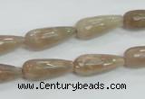 CMS74 15.5 inches 8*20mm faceted teardrop moonstone gemstone beads