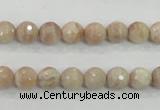 CMS83 15.5 inches 8mm faceted round moonstone gemstone beads