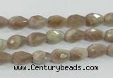 CMS87 15.5 inches 6*9mm faceted teardrop moonstone gemstone beads