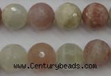 CMS882 15.5 inches 14mm faceted round moonstone gemstone beads