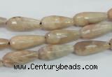 CMS90 15.5 inches 7*18mm faceted teardrop moonstone gemstone beads