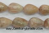 CMS91 15.5 inches 13*18mm faceted teardrop moonstone gemstone beads