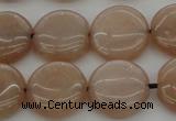 CMS958 15.5 inches 12mm flat round A grade moonstone beads