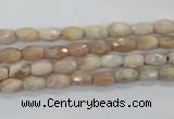 CMS99 15.5 inches 5*7mm faceted rice moonstone gemstone beads