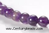 CNA02 8mm round AB grade natural amethyst quartz beads Wholesale