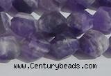 CNA1078 15.5 inches 10mm faceted nuggets matte dogtooth amethyst beads