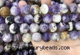 CNA1092 15.5 inches 16mm faceted round dogtooth amethyst beads