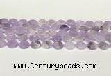 CNA1124 15.5 inches 12mm flat round natural lavender amethyst beads