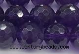 CNA1177 15.5 inches 10mm faceted round natural amethyst beads