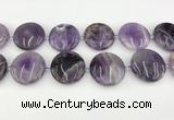 CNA1196 15.5 inches 40mm flat round amethyst beads wholesale