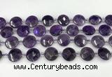 CNA1200 15.5 inches 16mm faceted coin amethyst beads wholesale