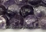 CNA1246 15 inches 8mm faceted round dogtooth amethyst beads