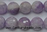 CNA313 15.5 inches 14mm faceted round natural lavender amethyst beads