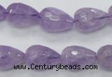 CNA318 15.5 inches 12*16mm faceted teardrop natural lavender amethyst beads