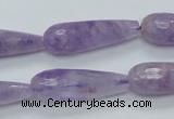 CNA320 15.5 inches 10*30mm faceted teardrop natural lavender amethyst beads