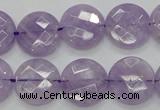 CNA324 15.5 inches 16mm faceted coin natural lavender amethyst beads