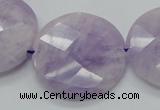 CNA326 15.5 inches 30mm faceted coin natural lavender amethyst beads