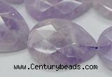 CNA337 22*30mm faceted teardrop natural lavender amethyst beads