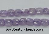 CNA339 15.5 inches 8*8mm faceted square natural lavender amethyst beads