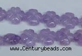 CNA434 15.5 inches 12mm carved flower natural lavender amethyst beads