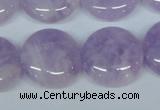 CNA437 15.5 inches 22mm flat round natural lavender amethyst beads