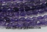 CNA50 15.5 inches 6*7mm faceted rice grade A natural amethyst beads