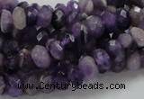 CNA61 15.5 inches 6*8mm faceted rondelle grade AB+ natural amethyst beads