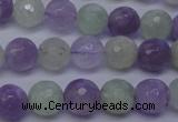 CNA663 15 inches 10mm faceted round lavender amethyst & prehnite beads