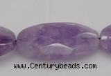 CNA750 15.5 inches 20*40mm faceted oval lavender amethyst beads